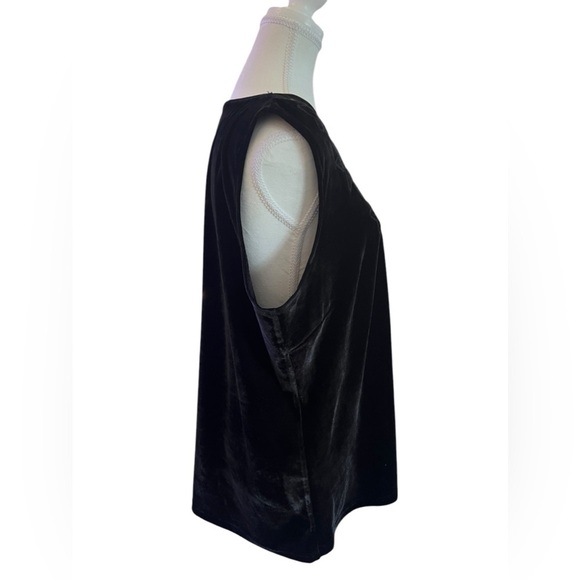 2000s Y2K Witchy Blouse Black Velvet Fairy Grunge Slinky 1X Whimsigoth Victorian - Picture 8 of 11